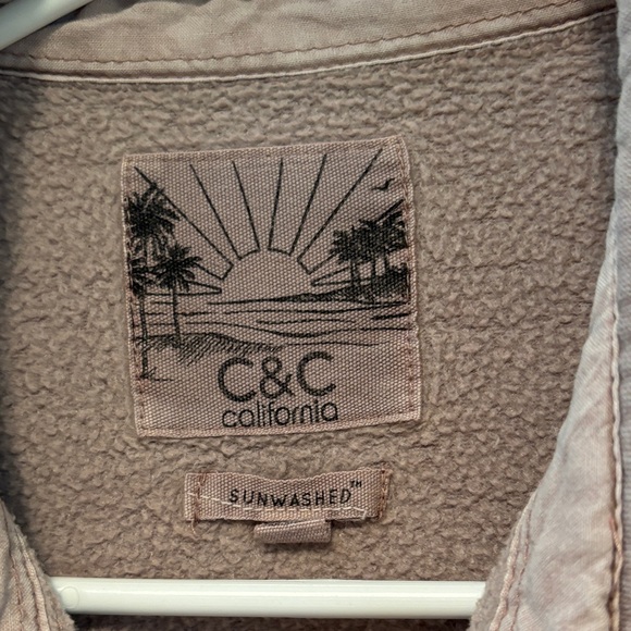 C&C California Casual Beige Button Down Shirt size medium - Picture 2 of 6